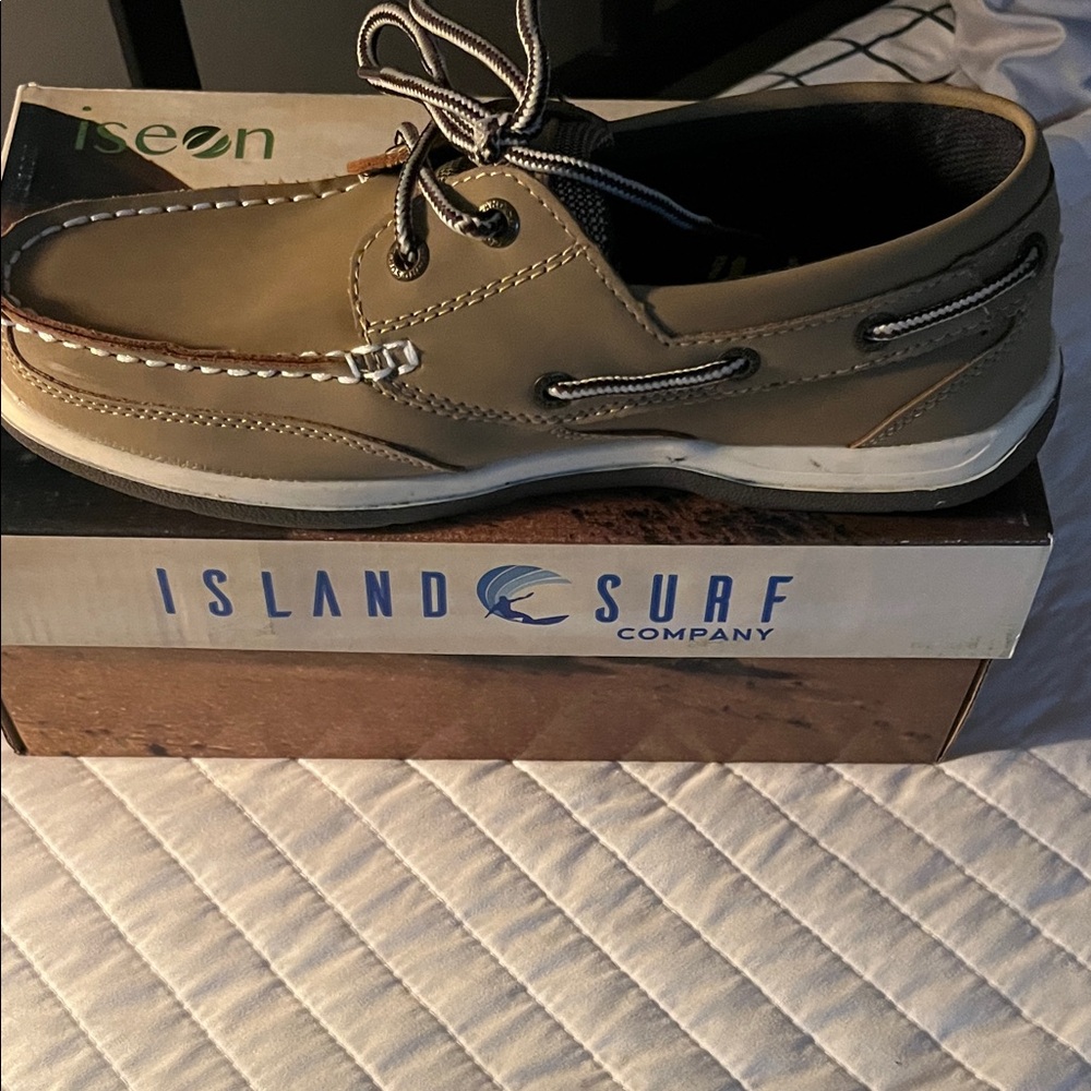 Island Surf Company Men's Brown Boat Shoes